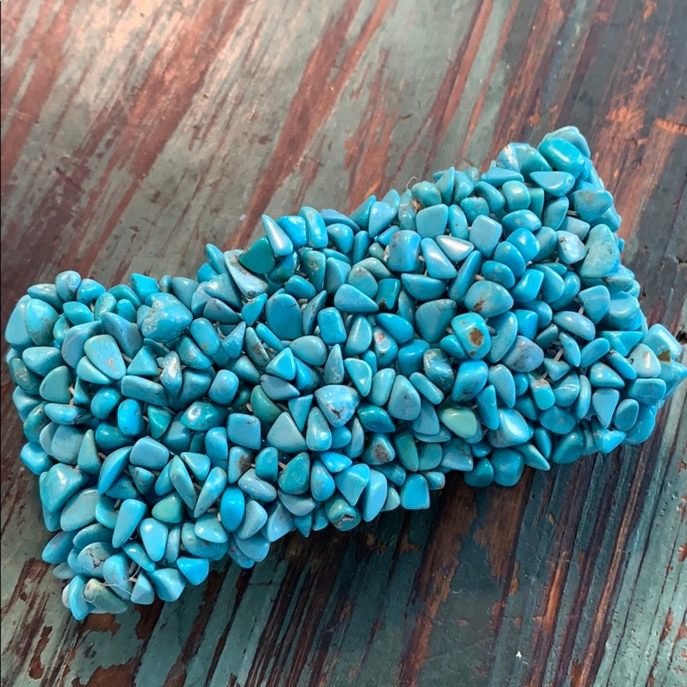 Beaded turquoise cuff bracelet